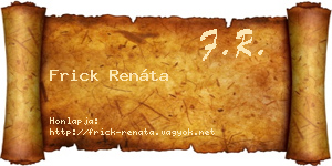 Frick Renáta névjegykártya